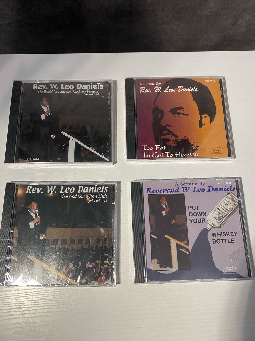 Rev W Leo Daniels Gospel Sermon CD Lot (4) Sealed New Too Fat Whiskey Bottle